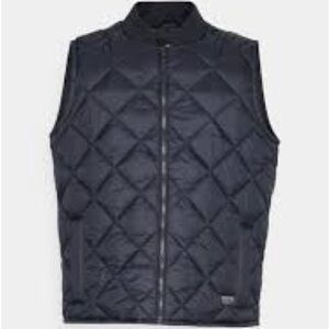 Men’s Hollister Blue Puffer Zip Up Vest Size Medium!